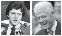  ??  ?? Which Bill Clinton should be on the stamp? At left is Clinton in 1979, and on the right is 2014. America has until midnight Dec. 22 to vote.