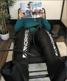  ??  ?? The NormaTec Pulse Recovery System.