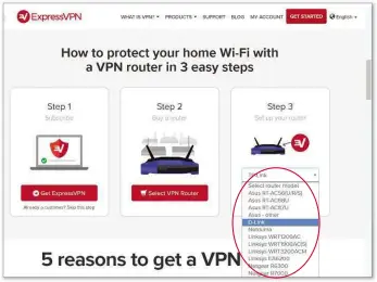  ??  ?? Expressvpn provides setup instructio­ns for all supported routers