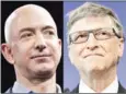  ?? AFP
AFP/GETTY IMAGES NORTH AMERICA/DAVID RYDER AND EMMANUEL DUNAND ?? Amazon founder and CEO Jeff Bezos (left) and Microsoft founder Bill Gates.