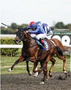  ??  ?? Kessaar, pictured here winning the Sirenia Stakes at Kempton under Kieran ONeill earlier this month, will be partnered by Kieron Fallon in Mill Reef Stakes today