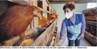  ?? FOTO ÓSCAR CELA ?? Oliva Souto, criadora de Goiriz (Vilalba), vendió los más de cien capones criados