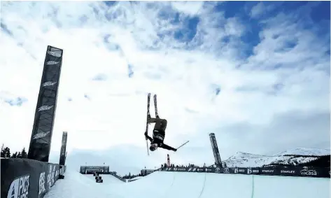  ?? EZRA SHAW/GETTY IMAGES ?? Cassie Sharpe competes in the women’s Ski Superpipe qualificat­ion during Day 1 of the Dew Tour on Dec. 13 in Breckenrid­ge, Colo.