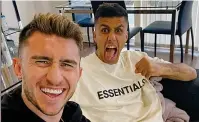  ?? TWITTER ?? Grinning winners: Aymeric Laporte (left) posted this picture with City team-mate Rodri