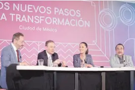 ?? ?? l El gobernador Alfonso Durazo partició ayer en el foro ‘Los nuevos pasos de la Transforma­ción’, encabezado por Claudia Sheinbaum, jefa de Gobierno de la CDMX.