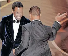  ?? | BRIAN SNYDER Reuters ?? WILL Smith (R) hits Chris Rock as Rock on stage during the 94th Academy Awards in Hollywood, Los Angeles, California, US, March 27, 2022.