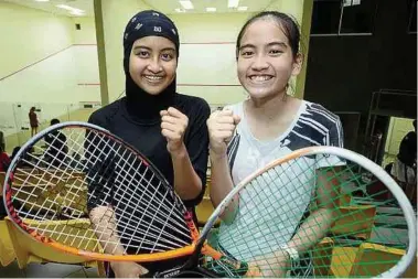  ??  ?? Siblings Aifa (left) and Aira Azman are among Malaysia’s top hopes for honours at the the British JuniorOpen in Birmingham in January.