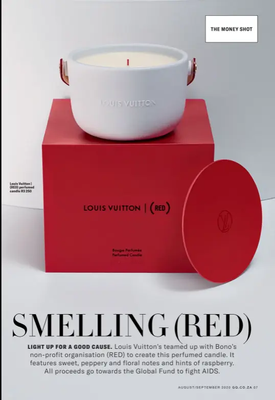  ??  ?? Louis Vuitton | (RED) perfumed candle R3 250