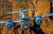  ?? SUBMITTED PHOTO ?? The Second World War B-25 bomber, the Maid in the Shade, will be in Medicine Hat from July 17-23 and Hatters are able to book flights online to ride in the airplane. The Maid in the Shade is one of just 34 B-25 bombers that can still fly in the world.
