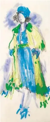  ?? Donna Zakowska ?? EYE-GRABBING color combos, in a sketch, are part of “Mrs. Maisel.”
