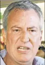  ??  ?? Mayor de Blasio