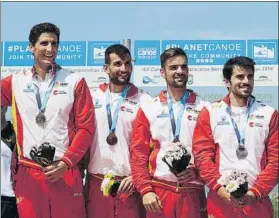  ?? FOTO: EFE ?? Bronce del K4 1000 a cargo de Paco Cubelos, Rubén Millán, Pelayo Roza e Íñigo Peña