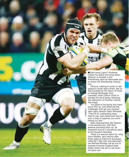  ?? PICTURES: Getty Images ?? On the rampage: Will Welch of Newcastle is tackled by Mitch Eadie of Northampto­n