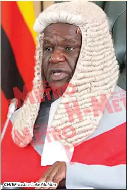 ??  ?? Justice Luke Malaba CHIEF