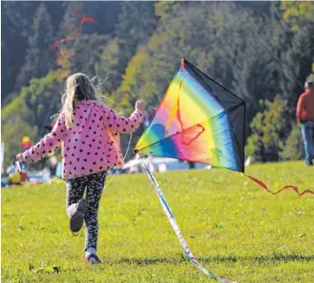  ?? FOTOS: RAU/BRÜCK ?? Viele Familien und Kinder versuchten sich beim Drachenfes­t mit ihrem eigenen Drachen.