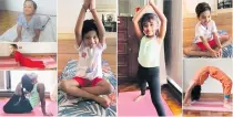  ??  ?? Children join the 6th Internatio­nal Day of Yoga