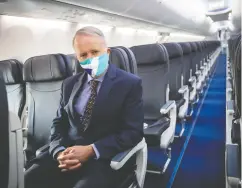  ?? darryl dyck / THE CANADIAN PRESS ?? Westjet Airlines president and CEO Edward Sims on one of the company’s Boeing 737 Max aircraft after arriving at
Vancouver Internatio­nal Airport on Thursday,
