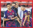  ??  ?? Luis Suárez, Sarabia, Setién y Messi.
