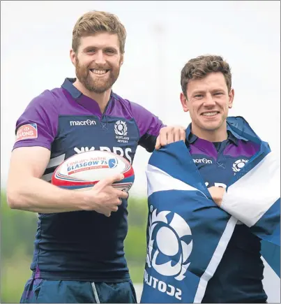  ?? Picture: SNS Group. ?? Scottish 15-a-side internatio­nalists Richie Vernon, left, and Nick De Luca will play in the Emirates Airline Glasgow Sevens tournament this weekend.