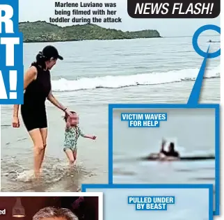  ?? ?? Marlene Luviano was being filmed with her toddler during the attack
VICTIM WAVES
FOR HELP