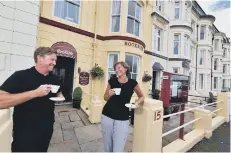  ??  ?? Owners Darrel and Sarah Broadbent at the Rockside Hotel in Blenheim Terrace. 201960t PICTURES BY RICHARD PONTER