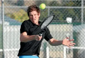  ??  ?? Jamie Hunt has helped Tasman Pine to the Nelson men’s interclub tennis title.