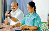  ?? S. Surender Reddy ?? TRS MLA in the dissolved Assembly Konda Surekha and her husband and MLC Konda Murali address the media at Somajiguda on Tuesday. —