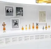  ??  ?? The many potent scents from Dior House of Perfume, including its firstborn, Miss Dior, in 1947