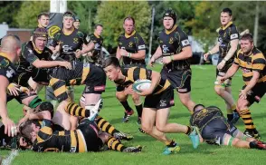  ??  ?? Helping hand Aidan Stott scored one of East Kilbride’s four tries against Garnock