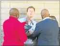  ??  ?? CAUGHT ON CAMERA: Multimedia journalist Adrian de Kock is attacked by the EFF’s Floyd Shivambu