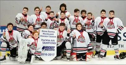 ?? SUBMITTED ?? Members of the Pictou County Peewee AA Crushers include: Willem Fraser, Eastyn Cameron, Evan Ramsey, Adam Farrell, Lane Lochead, Cole Battist, Dylan Kontuk, Camden Kelly, Cale Archibald, Peyton Clements, Colbey Nichol, Jacoby Beadle, Ian Reynolds,...