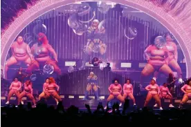  ?? ?? ‘Here are women – many women – taking up space with so much wit and energy’: Lizzo and company in Glasgow. Photograph: Katherine Anne Rose/The Observer