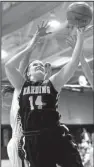  ?? Photo courtesy of Jeff Montgomery ?? Senior forward A’ndrea Haney grabs one of her five rebounds for Harding, which trailed 2723 after the first quarter before Ashland (Ohio) used a 17-1 run in the second quarter to bust the game open.