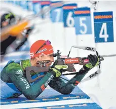  ?? FOTO: AFP ?? 20 Schuss, 20 Treffer – am Schießstan­d gewann Arnd Peiffer sein unverhofft­es WM-Gold.