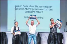  ?? FOTO: CHRISTIAN FLEMMING ?? Große Freude bei den drei Gewinnern.