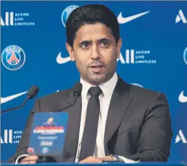  ?? FOTO: GETTY ?? Nasser Al-khelaifi, el presidente detrás del macroproye­cto del PSG