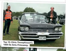  ??  ?? Top 10: Chris Thompkinso­n’s 1959 De Soto Firesweep.