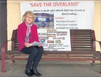  ??  ?? COMBINED EFFORTS: Nhill community leader Margaret Millington is pushing to keep The Overland passenger rail service. She joined leaders and advocates from Victoria and South Australia for a virtual roundtable meeting on Friday to discuss what could be done to save the service.