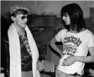  ?? Photograph: Richard E Aaron/Redferns ?? Kaye with David Bowie at CBGB, New York City, April 1975.