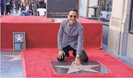  ?? CHRIS PIZZELLO/INVISION ?? Latin singer Marc Anthony will perform in El Paso on March 1.