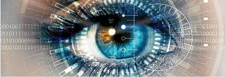  ?? ?? Artificial intelligen­ce programmes identify and map facial features to create a face print, which is compared to those on a database to find a match.