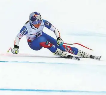  ?? Reuters ?? Lindsey Vonn of the US in action during the Alpine skiing World Cup in Lenzerheid­e, Switzerlan­d on Friday.