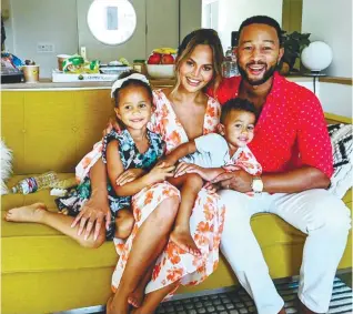  ?? INSTAGRAM ?? John Legend with his family, prior to beginning his Las Vegas residency. –