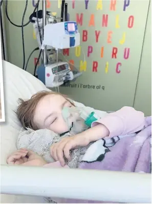  ??  ?? In hospital Isla Caton, 5, suffers from a rare childhood cancer, neuroblast­oma
