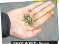  ??  ?? FAKE WEED: Spice