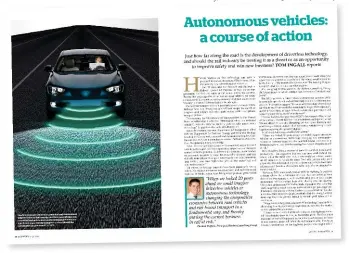  ?? ALAMY. ?? Left: the Rinspeed Budii autonomous driving concept car was showcased at the Geneva Motor Show in March 2015.