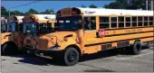  ??  ?? In late May, three Catoosa County school buses were vandalized. (Catoosa News photo/ Adam Cook)