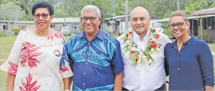  ?? Picture: SUPPLIED ?? In the Sigatoka region for a party awareness visit from left to right, Mereseini Baleilevuk­a, Filipe Nainoca, Ajay Bhai Amrit and Lanoma Singh.