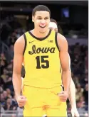  ?? Justin Casterline / Getty Images /TNS ?? Iowa’s Keegan Murray (15) reacts after a play against Purdue during the Big Ten Championsh­ip at Gainbridge Fieldhouse on March 13 in Indianapol­is.