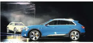  ??  ?? Auf dem Pariser Autosalon war der Audi E-Tron ungetarnt zu sehen